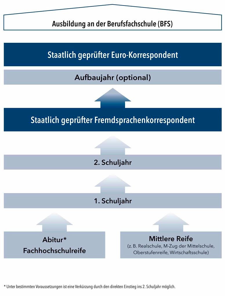 Abebildet ist die Übersicht des Ausbildungsweges der BFS am IFA