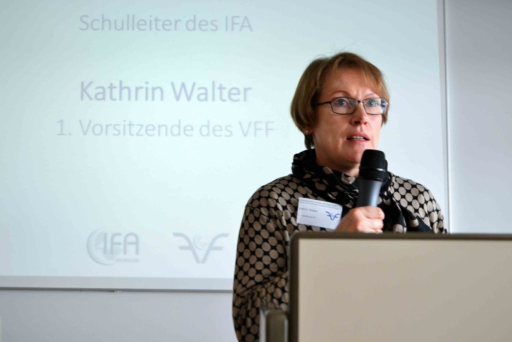 Referentin Kathrin Walter, Vorsitzende des VFF, beim IFA Career Day 2017
